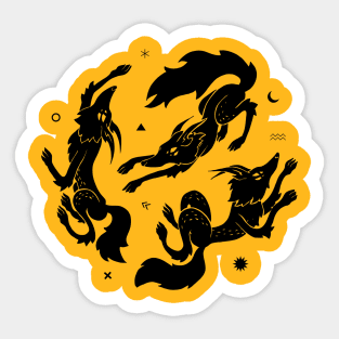 DANCING WOLVES Sticker